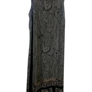 Kathie Lee Collection Black and Gray Floral Maxi Dress